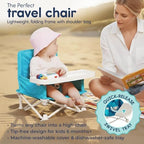 OmniBoost Booster Seat with Tray, Travel High Chair, Baby Chair, Teal - Image 2