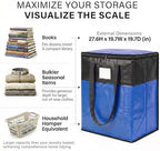 2Pack 180L Extra Large Moving Bags Heavy Duty with Strong Zipper & Comfortable Handles,Sturdy & Durable Clothes Storage Bags ,Reusable Packing Moving Boxes for College Dorm,Bedding, Space Saving,Blue - Image 2