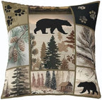 Feelyou Bear Deer Throw Pillow Covers Soft 16" x 16" - Image 2