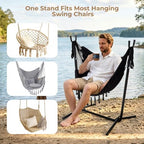 Portable Hammock Stand Only, Lightweight Travel Hammock Chair Stand for Outside, 300 lbs Capacity, for Camping, Travel, Patio & Indoor Use, No Tools Needed, Includes Carrying Case - Image 5