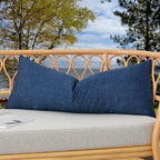 Kevin Textile Outdoor Waterproof 14”x36” Lumbar Pillow Cover 1 Pack, Blue by KevinTextile
