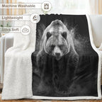Grizzly Bear Sherpa Blanket Strong Animal Print Throw Blanket for Men Cozy Soft Warm 50x60 Inches Wildlife Design Comfort Gift for Bedroom Couch Office Decor Birthday Housewarming Anniversary - Image 6