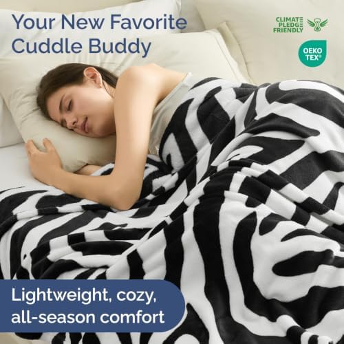 Zebra Print Blanket Kids Size - Flannel Fleece Luxury Kids Blanket - Image 2