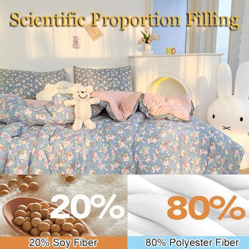 Simple Spring Comforter Full Size, Category A Maternal and Infant Grade Quilt Core - Healthy Warm Comfortable Comforter for Bedroom Living Room Bed Decor(D,150 * 200cm/59 * 79") - Image 4