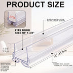 Yaocom 4strip 32" Vinyl U Shape Door Bottom Seal Slide on Door Sweep, Clear - Image 2