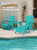 KINGYES Folding Adirondack Ottomans Set of 2 for Adirondack Chair, Aruba - Image 4
