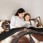 Feelyou Farmhouse Cowhide Comforter Set for Kids Boys Girls Cow Fur Star - Image 6