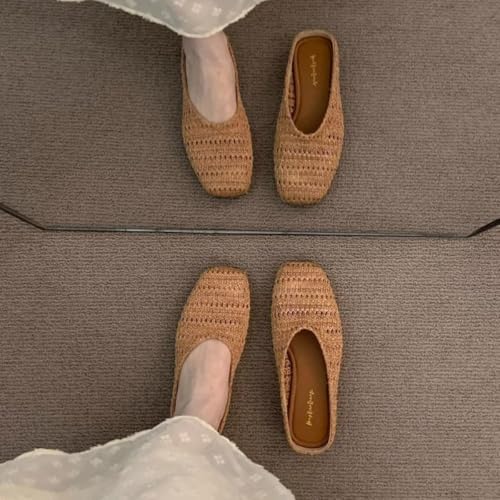 Elegant Bohemian Crochet Mules for Women, Breathable Hollow-Out Woven Knit Flats, Pointed Toe Summer Beach Sandals, Lightweight Slip-on Loafers for Travel & Daily Wear - Image 5