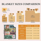 Anime Throw Blanket, Anime Gifts for Girls, Kawaii Ramen Sketching Decor - Image 4