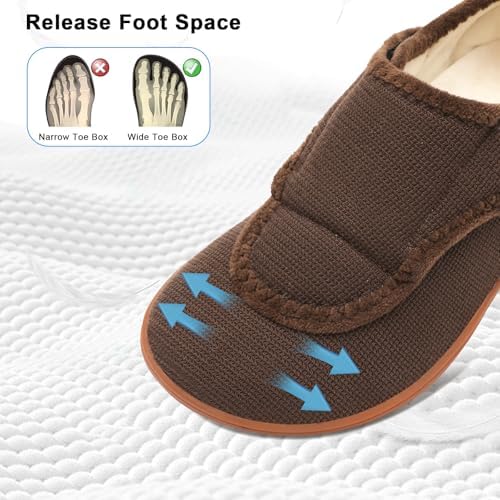 Scurtain Mens House Slippers Comfortable Wide Diabetic Orthopedic Shoes - Image 4