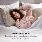 Bedsure Satin Pillowcases, Similar to Silk Pillow Cases Queen Size Set of 6, Pillow Case for Sleeping Women with Envelope Closure, Gifts for Women Men, Khaki, 20x30 Inches, 6pcs - Image 4