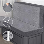 ANARACHON Leather Look RV Dinette Cushion Covers, Stretch Camper Cushion Slipcovers for Travel Trailer Couch RV Booth Seat(2 Backrest Cover & 2 Bench Cover,01 Light Gray) - Image 6