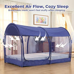 LEEDOR® Bed Tent Dream Tent Bed Canopy Shelter Cabin Sleeping Tent Indoor Bed Curtain Pop Up Privacy Warm Breathable with 4 Doors Twin/Full/Queen for Kids and Adult (Mattress Not Included) - Image 5