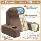 Reading Pillow/Backrest Pillow with Arms, Cup Holder & Phone Pocket - Image 5