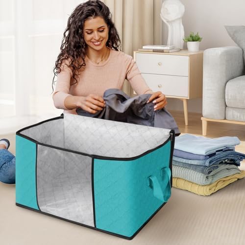 Fab totes 4 Pack Storage Bags for Clothes Blanket Storage Bins with Lids - Image 3