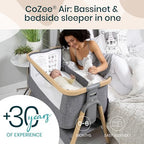 Tutti Bambini CoZee® Air Baby Bassinet & Bedside Sleeper, Oak & Charcoal - Image 2