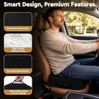 TushGuard Office/Car Seat Cushion, Non-Slip Sciatica & Back Coccyx Tailbone Pain Relief Chair Pad, Memory Foam Butt Pillow for Computer Desk, Wheelchair, Driving (Black) (Pack of 2) - Image 6