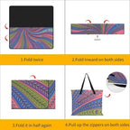 Large Foldable Picnic Blanket Abstract Print Purple Pink 78.7x78.7 Inch - Image 4
