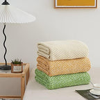 Longhui bedding 100% Cotton Knitted Throw Blanket – Cream, Soft & Cozy, Machine Washable, 51"x63" – Perfect for Living Room, Couch, Sofa, Bed or Travel - Image 5