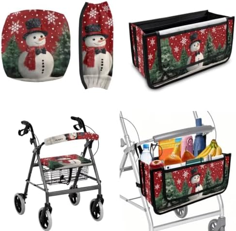 LedBack Snowman Walker Seat Cover Rollator Seat Cover Rollator Storage Bag by LedBack