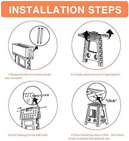 ACKO 16 Inch 6 Pack Folding Step Stool, Safety Lock, Holds 400 lbs, White - Image 5