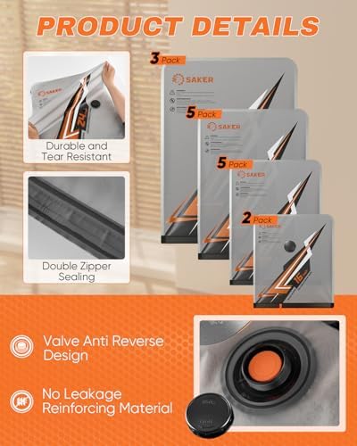Saker Vacuum Storage Bags,Vacuum Bags for Travel 15 Combo Set - Image 6