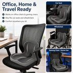 Celnva Orthopedic Seat Cushion – L-Shaped Lumbar Support Memory Foam Comfort for Long Sitting, Ergonomic Support for Office Chair, Wheelchair, Car & Travel (XL Black) - Image 6