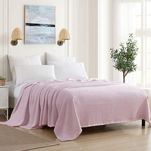 Sweet Home Collection 100% Fine Cotton Blanket Luxurious Weave Stylish Design Soft and Comfortable All Season Warmth, Full/Queen, Pink by SweetHomeCollection
