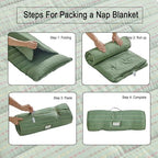 Toddler Nap Mat with Pillow & Minky Dot Blanket, Extra Large Roll Up Sleeping Mat for Daycare, Preschool & Kindergarten,Slumber Bags for Girls - Image 4
