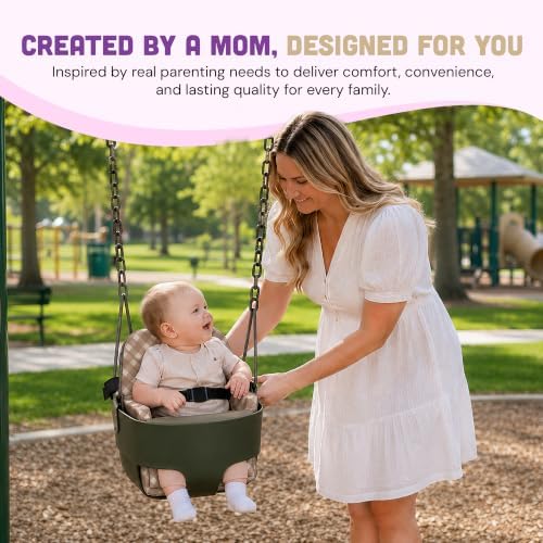 Shopping Cart Seat Cover for Baby, Beige Checkered - Image 6