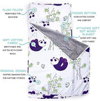JumpOff Jo Nap Mat for Kids - Cozy Kids Rest Mat with Removable Pillow and Ultra Soft Blanket for Preschool, Daycare, and Sleepovers - Playful Pandas - Image 2