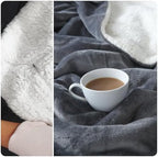 NANPIPER Sherpa Blanket for Couch, Warm and Lightweight Throw, Soft Fuzzy Plush Fleece for Winter, Castlerock Grey 50x60 Inches - Image 5