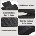 Memory Foam Couples Pillow, 27° Ergonomic Wedge, Black - Image 6