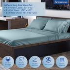 DREAMCARE King Size Sheets Set - 6 pcs Breathable Cooling Sheets King Size - Image 3