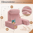 Reading Pillow/Backrest Pillow with Arms, Cup Holder & Phone Pocket - Image 6