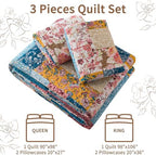 VAPUTAR Cotton California King Size Bedding Set, Farmhouse Bedspread - Image 5