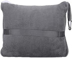 BlueHills 2 Pack Travel Blanket Pillows Set of Two Airplane Traveling Essentials Flight Throws in Bag Compact Large Plane Accessories – Gray and Navy Blue - Image 4