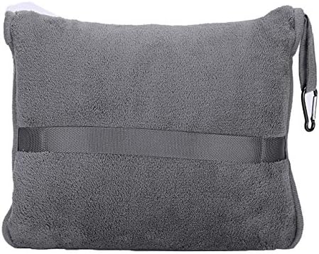 BlueHills 2 Pack Travel Blanket Pillows Set of Two Airplane Traveling Essentials Flight Throws in Bag Compact Large Plane Accessories – Gray and Navy Blue - Image 4