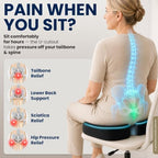 5 STARS UNITED Seat Cushion - Memory Foam Chair Pad for Tailbone Pain Relief - Ergonomic Support for Coccyx, Sciatica & Butt - Office, Desk & Gaming Chair, Car Seat, Wheelchair, Airplane, Black - Image 2