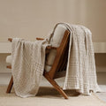 PHF Lightweight 100% Cotton Waffle Throw Blanket for Couch, Light Taupe by PHF