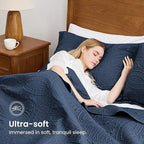 Love's cabin Oversized King Size Quilt Bedding Set Navy Bedspreads - Oversized King Lightweight Bedspread Comforter - Coin Pattern Coverlet for All Season - 3 Pieces (1 Quilt, 2 Pillow Shams) - Image 5