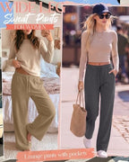 3 Pack Women's Wide Leg Baggy Sweatpants with Pockets - Image 4