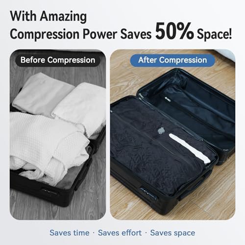 Travel Compression Storage Bags Reusable Bags Rechargeable Wireless Pump Portable Space Saver Bags for Travel-Vacuum Packing Seal for Clothes, Blankets, 19.7×15.7×5.9in, Suitcase Backpack & Luggage - Image 4