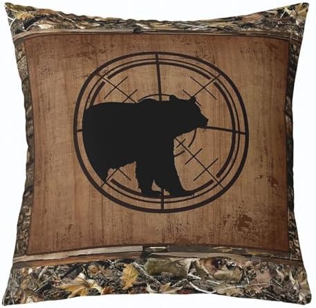 Feelyou Bear Deer Throw Pillow Covers Soft 16" x 16" - Image 2