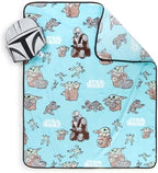 Jay Franco Kids Nogginz Set – 12" Inches Nogginz Pillow & 40" x 50" Inches Cozy Plush Throw Blanket, Ultra-Soft Character Nap Set for Travel, Bedroom & Couch Décor, Gray - Star Wars Mandalorian - Image 4