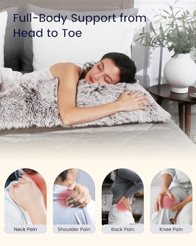 ZonLi Fluffy Body Pillow, Full Body Pillows for Adults, Long Pillow for Sleeping with Removable Cover and Adjustable Filling for Side Sleeper & Pregnancy, Large and Firm, Machine Washable (Coffee) - Image 2