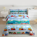 Feelyou Kids Cartoon Train Comforter Set Vehicles Bedding Set for Boys by Feelyou