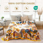 LUTBM King Throw Blanket for Bed -100% Cotton Soft Boho Fall Blankets - Image 2