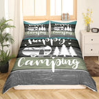 Castle Fairy Camper Travel Trailers Decorations,Rustic Farmhouse Style Duvet Cover for Kids Boys Girls Teens,Pine Tree Drawing Design Bedroom Decor Comforter Cover Full(No Filler) - Image 2