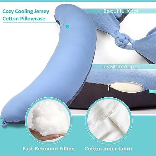 BYRIVER 39" C Shaped Body Pillow for Side Sleeping Adults Men Women, Anxiety Relief Hugging Gaming Pillow, Pregnancy Maternity Leg Knee Support Pillow, Gifts for New Moms, Washable Pillowcase(L) - Image 4